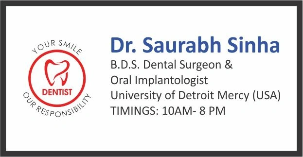 Dr Saurabh Sinha clinic signage and qualifications