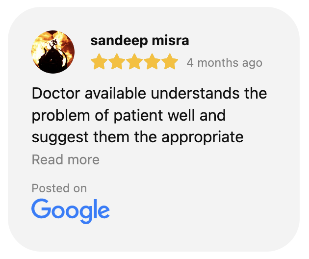 Doctor available understands the problem of patient well and suggest them the appropriate solution with affordable and genuine cost. Highly recommended....